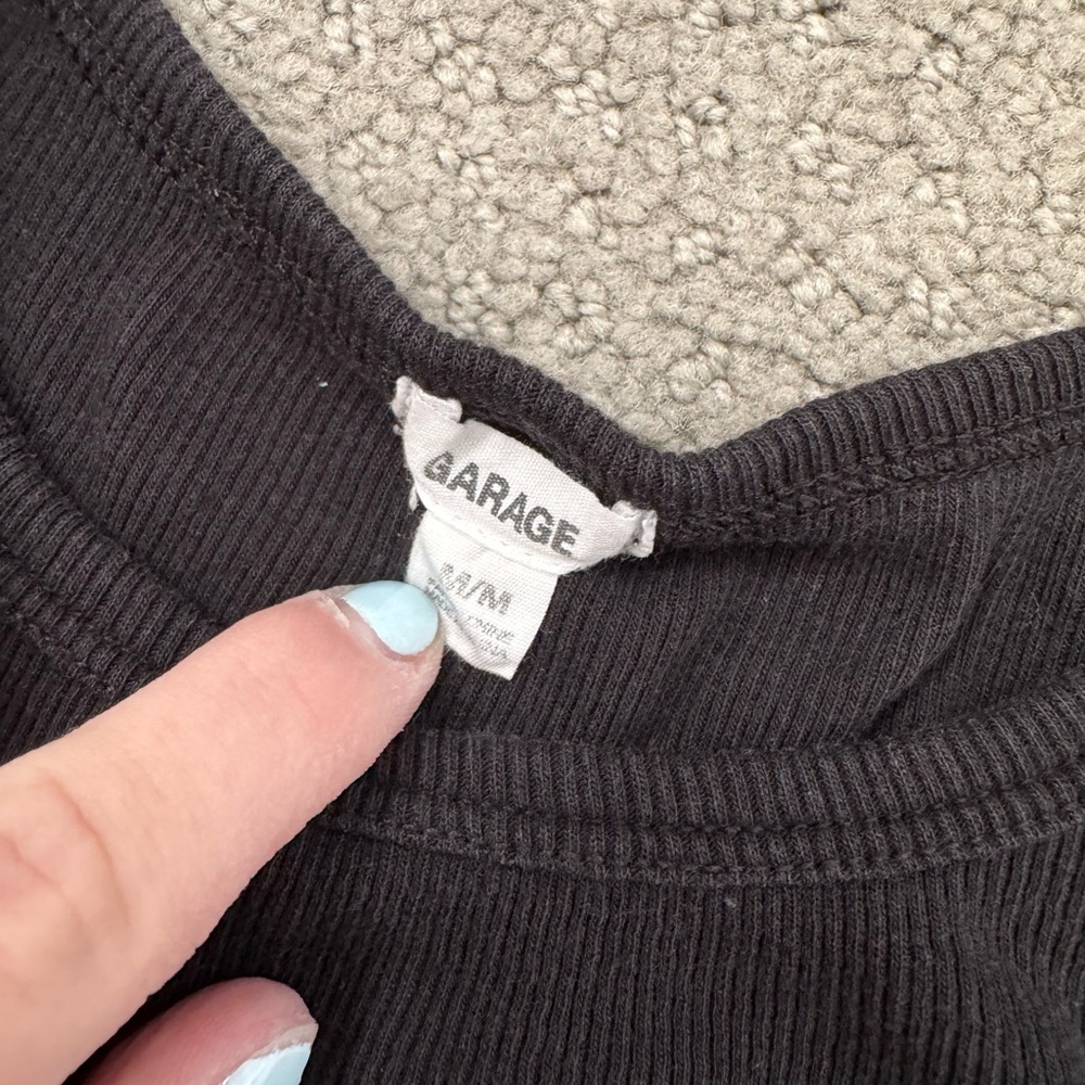 Garage Black Ribbed Knit Top - Picture 2 of 2